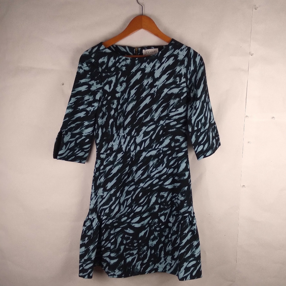 Closet navy blue and sky blue size 12 Skater dress NWT